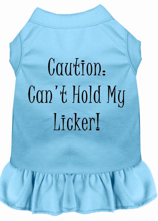 Can't Hold My Licker Screen Print Dress Baby Blue Med